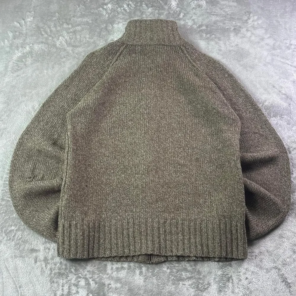 Vintage Y2K Diesel Wool Full Zip Sweater Mens Large Brown Red Tag Distressed